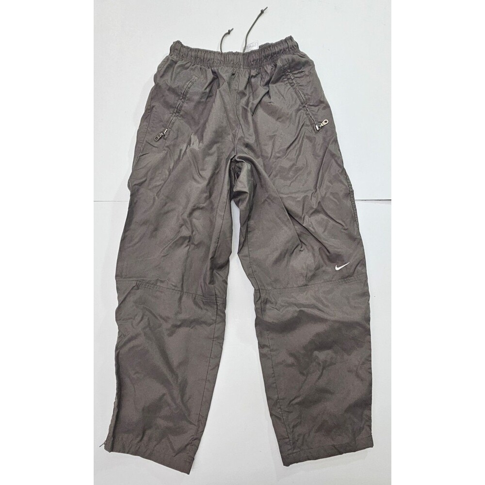 Vintage Y2K Nike Nylon Track Pants Lined Gray Baggy Parachute Small MINT